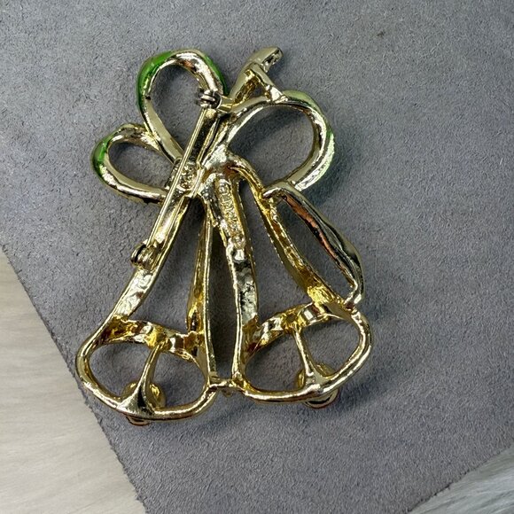Vintage signed Gerry's Christmas bell brooch Jingle Bells Xmas - Picture 5 of 6